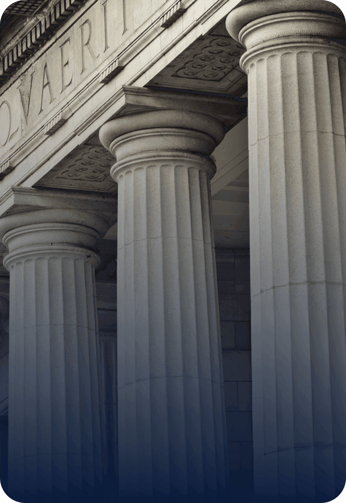 Neoclassical government building colonnade